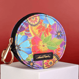 Blossoming Florals Round Zipper Case with Ring Clasp - Laurel Burch Studios
