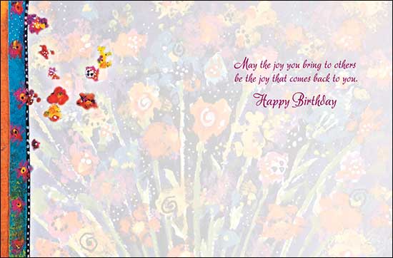 Blossoming Heart Birthday Card - Single - Laurel Burch Studios