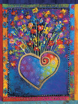 Blossoming Hearts Blank Card - Single - Laurel Burch Studios