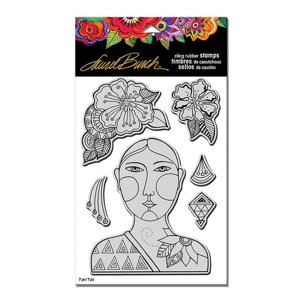 Blossoming Woman Cling Rubber Stamps Set - Laurel Burch Studios