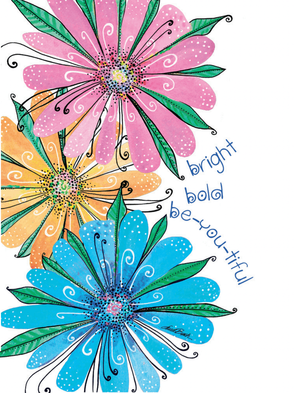 Bright Bold Be-YOU-tiful Flower Magnet - Laurel Burch Studios
