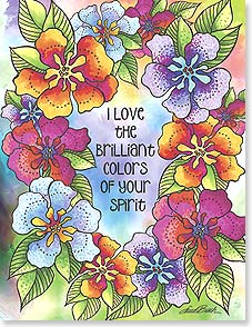 Brilliant Colors of Your Spirit Birthday Card - Single - Laurel Burch Studios
