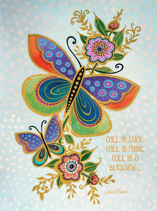 Butterflies with Flowers Friendship Card - Single - Laurel Burch Studios