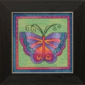 Butterfly Lime Cross Stitch Kit - Laurel Burch Studios