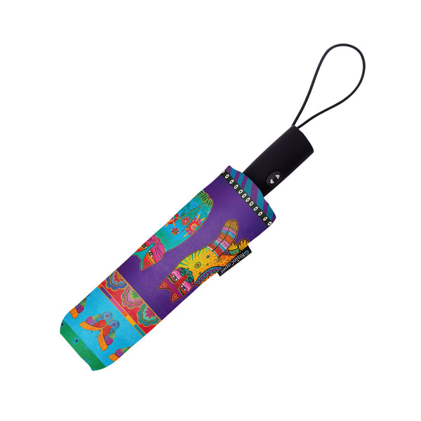 Cats & Butterflies Folding Travel Umbrella - Laurel Burch Studios