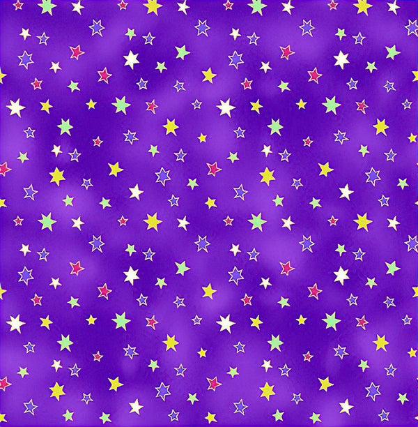 Celestial Magic Stars By-the-Yard - Purple - Laurel Burch Studios