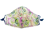 Cloud Swirls Reversible Cotton Face Mask - Multi Pastels - Laurel Burch Studios