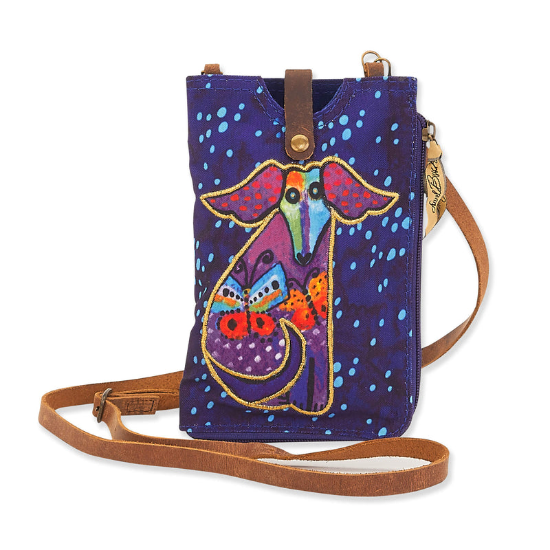 Dog and Butterflies Phone Storage Crossbody - Laurel Burch Studios