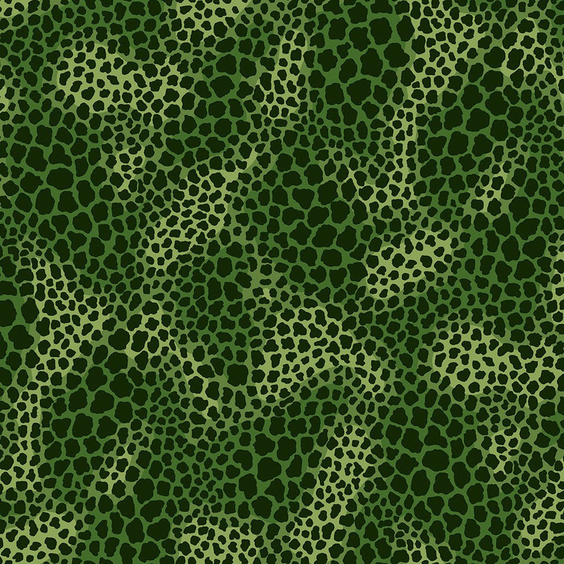 Earth Song Leopard Spots By-the-Yard - Olive Green - Laurel Burch Studios