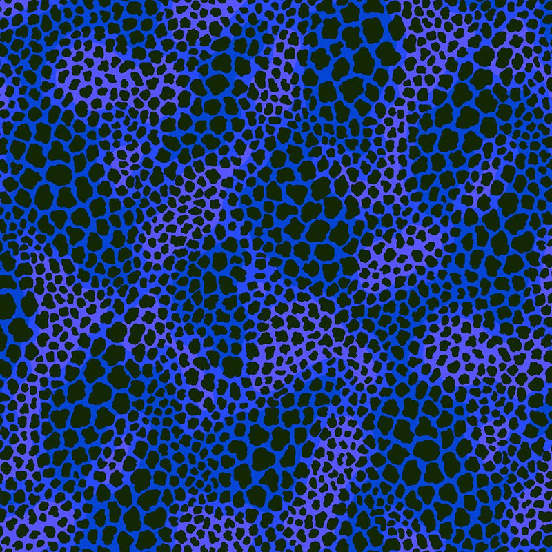 Earth Song Leopard Spots By-the-Yard - Royal Blue - Laurel Burch Studios