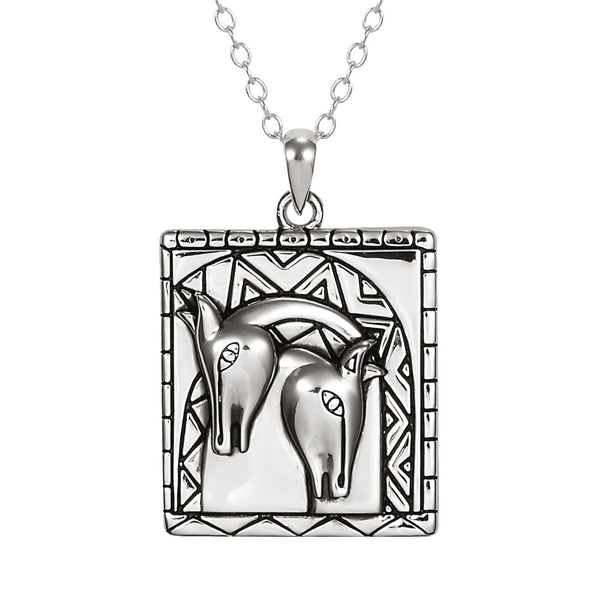 Jumping Horse and Rider Necklace - 925 Sterling Silver - FashionJunkie4Life