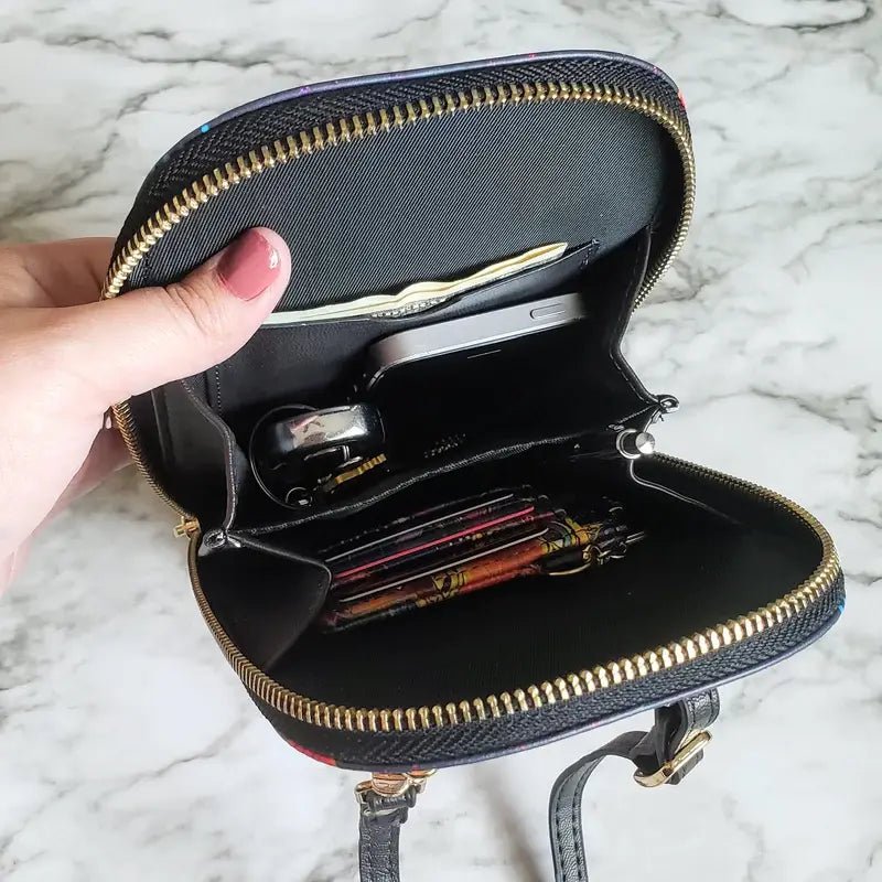 Fantasticats Oval Crossbody Black Multi Laurel Burch Studios