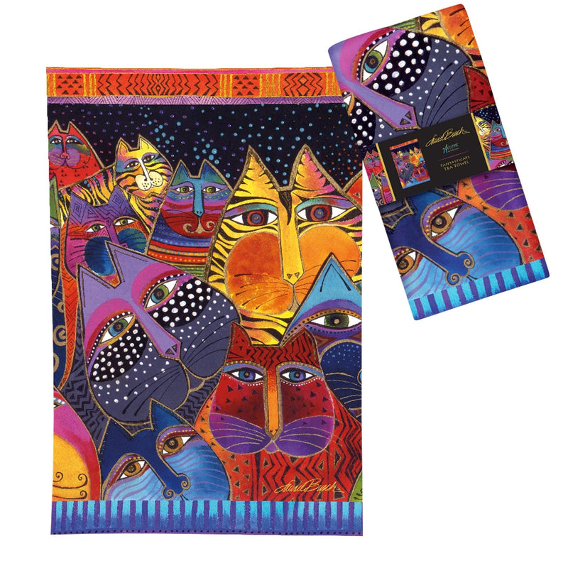 Fantasticats Tea Towel - Laurel Burch Studios