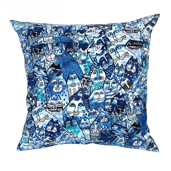 Feline Frolic Pillow Cover - Blue - Laurel Burch Studios
