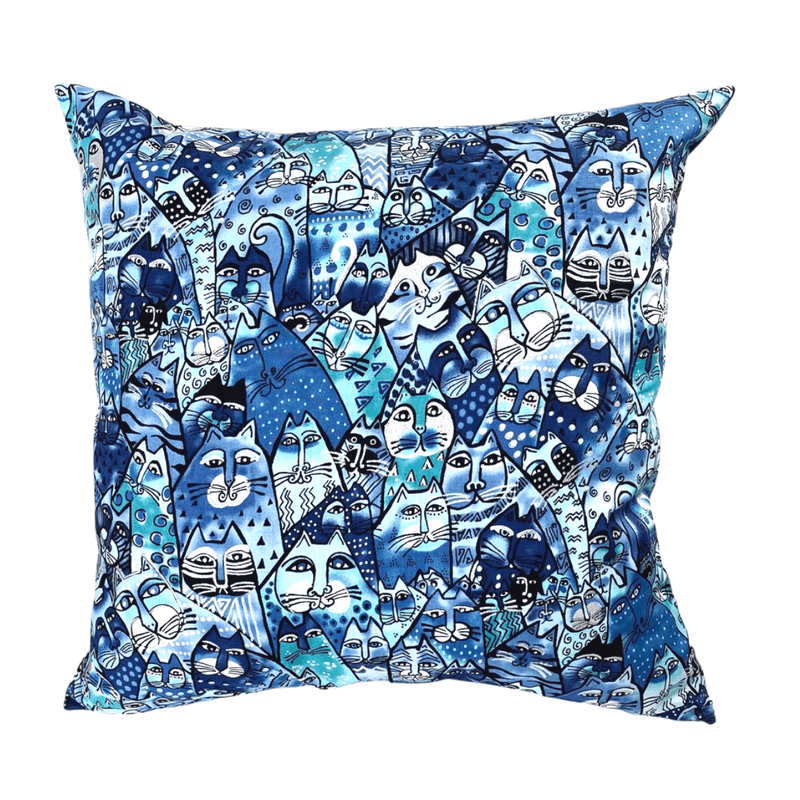 Feline Frolic Pillow Cover - Blue - Laurel Burch Studios