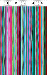 Fiesta Horses Skinny Stripe By-The-Yard - Eggplant - Laurel Burch Studios