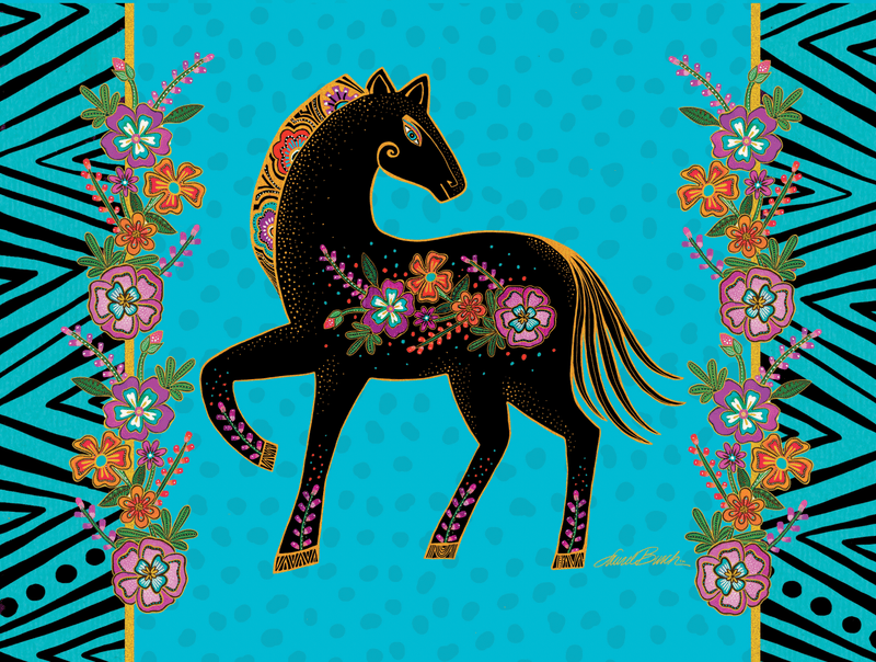 Fiesta Mare Blank Card - Single - Laurel Burch Studios