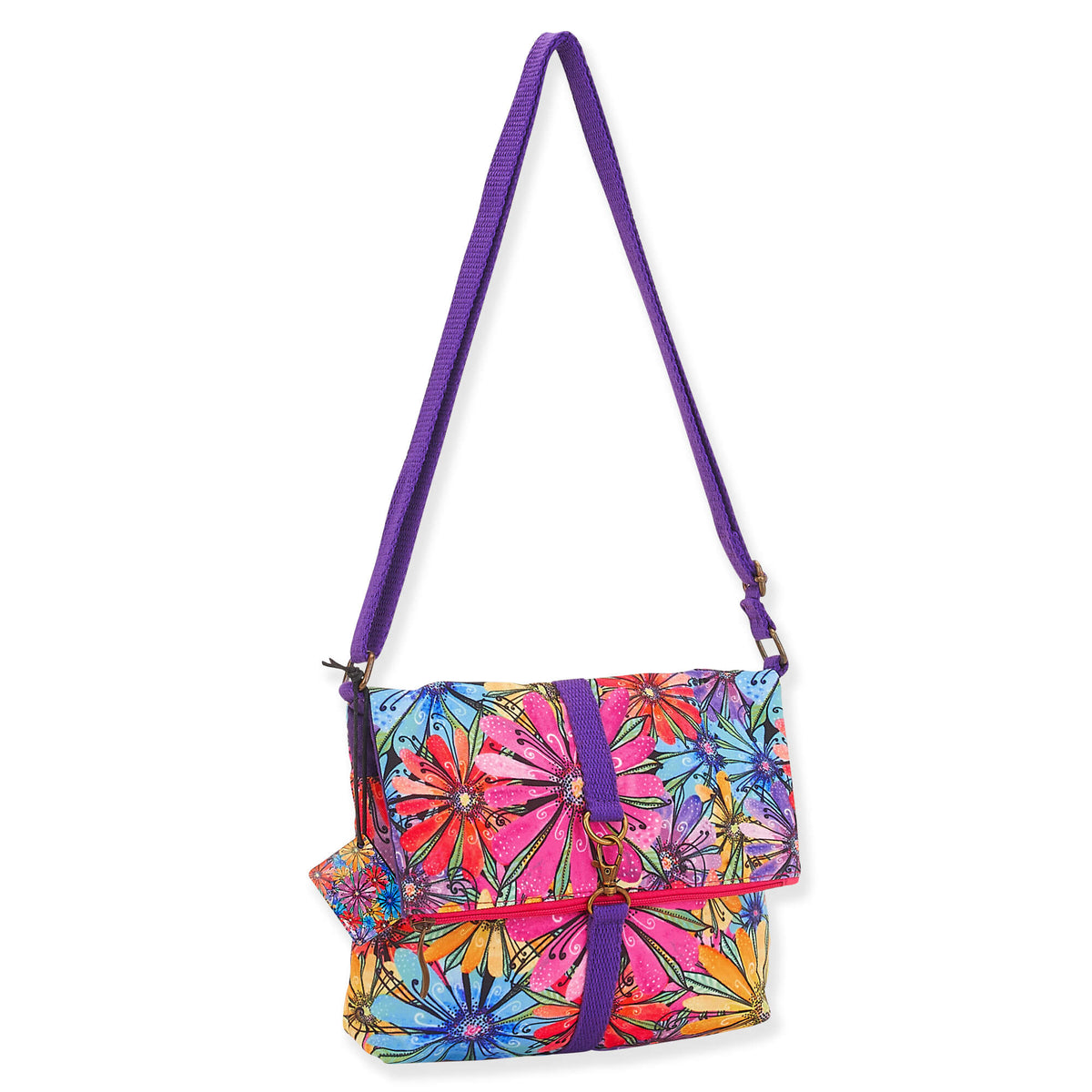 Laurel Burch Catnificent 2-Piece Crossbody Bag Set - Colorful Feline Design