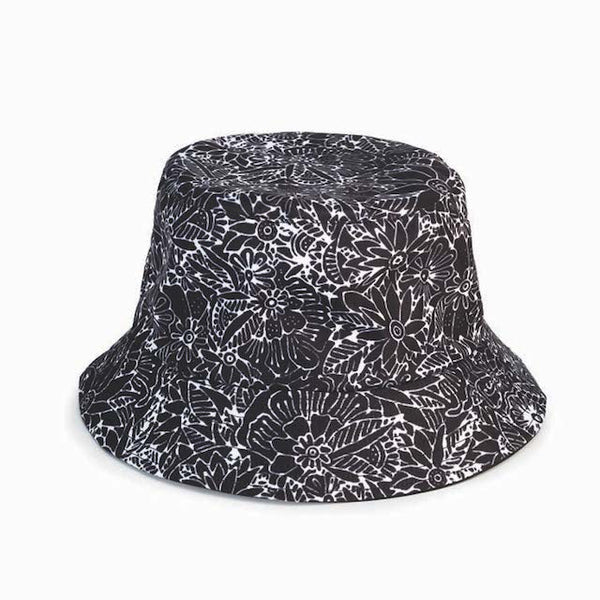 Floral Reversible Bucket Hat - Black/White – Laurel Burch  display picture 3