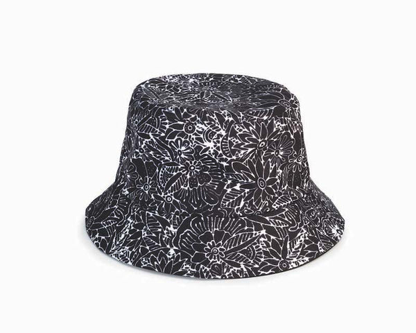 Black and white 2024 floral bucket hat