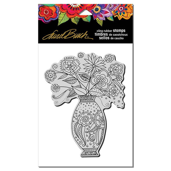 Floral Vase Cling Stamp Set - Laurel Burch Studios