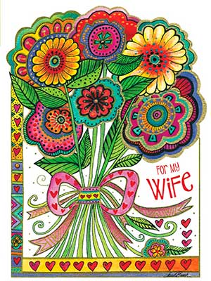 For My Wife Anniversary Card - Single - Laurel Burch Studios