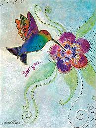 For You Hummingbird Card- Single - Laurel Burch Studios