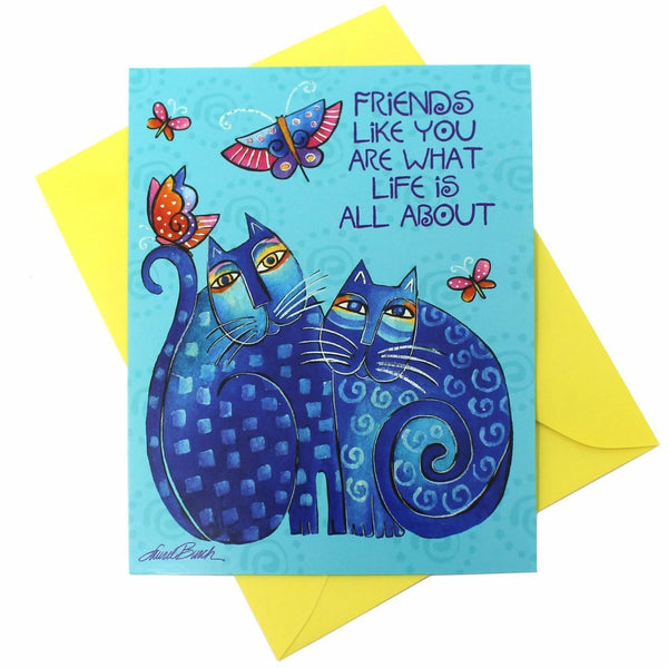 Friendship Card: Cats and Butterflies - Laurel Burch Studios