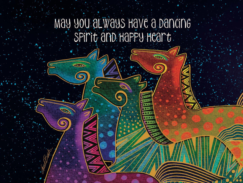 Happy Heart Mares Birthday Card - Single - Laurel Burch Studios