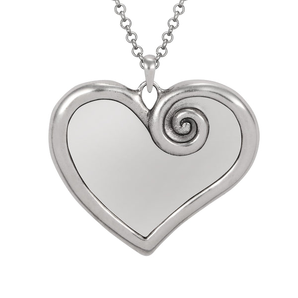Iconic Large Yin Heart Necklace - Silver - Laurel Burch Studios