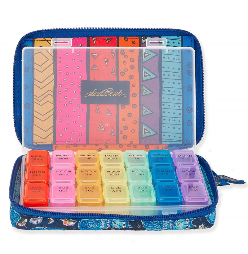 Indigo Cats Morn-Noon-Eve 7-Day Pill Organizer - Laurel Burch Studios