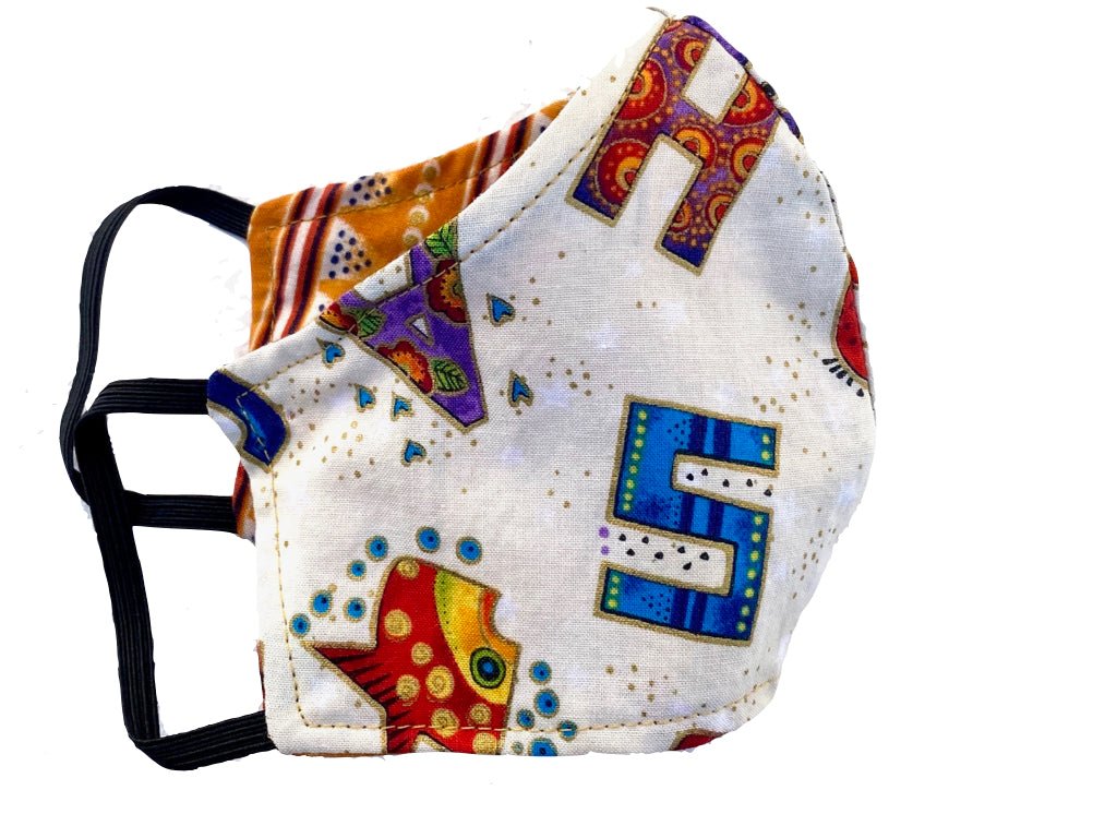 Alphabet Mask Kids' Alphabet Reversible Cotton Face Mask - White – Laurel Burch Studios
