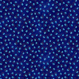 Kindred Canines Paw Prints by-the-yard - Royal Blue Metallic - Laurel Burch Studios