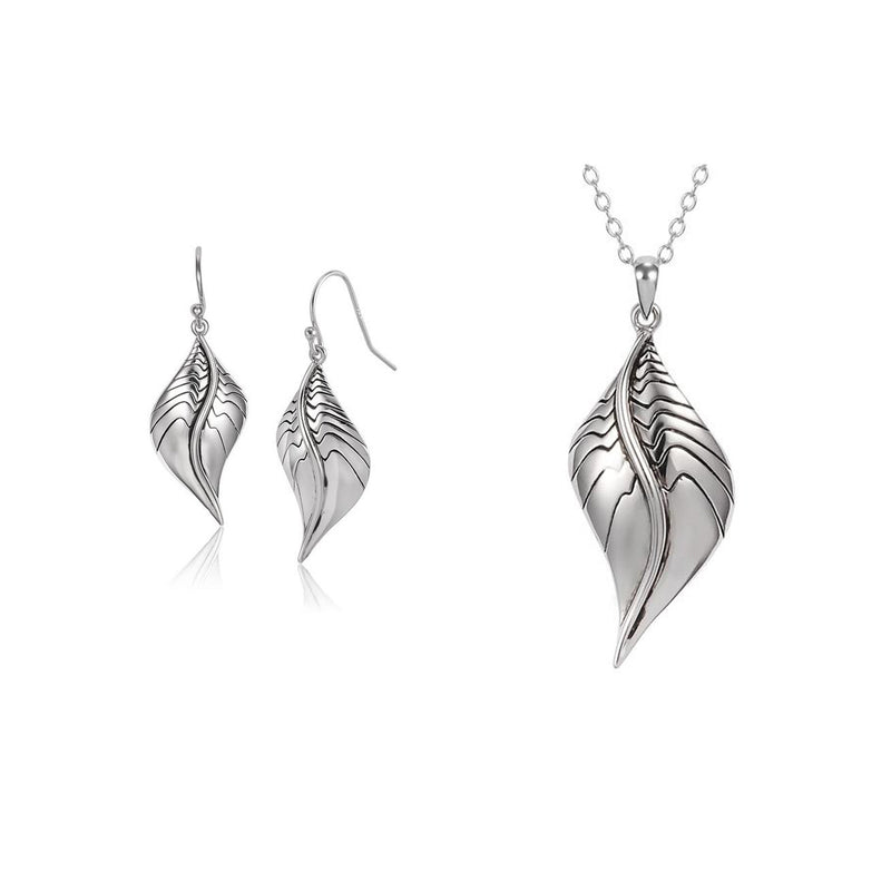 Laurel Leaf Earrings & Necklace Set - Sterling Silver - Laurel Burch Studios