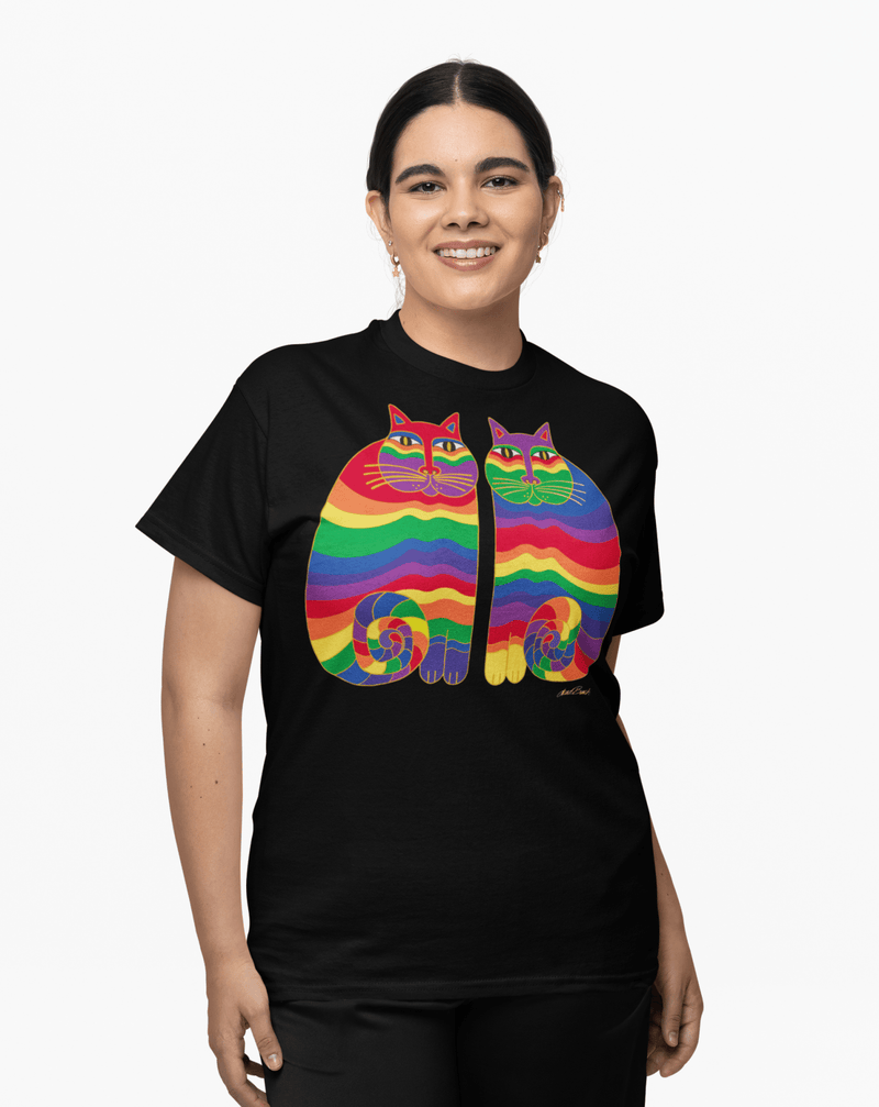 Limited Edition Unisex Rainbow Cats T-Shirt - Laurel Burch Studios