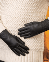 Medallion Cuff Touchscreen Gloves - Black - Laurel Burch Studios