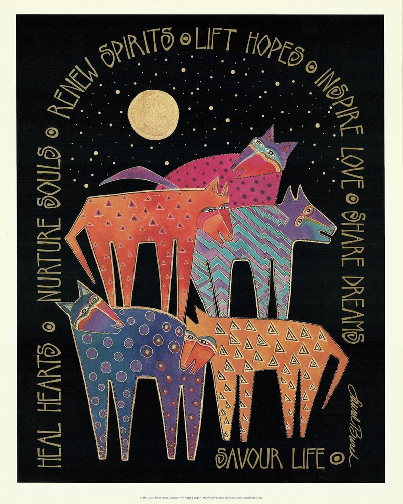 Moon Dogs Print - 16" x 20" - Laurel Burch Studios