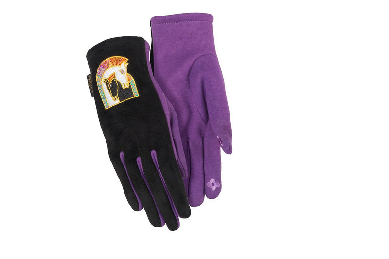 Mythical Horses Embroidered Touchscreen Gloves - Laurel Burch Studios