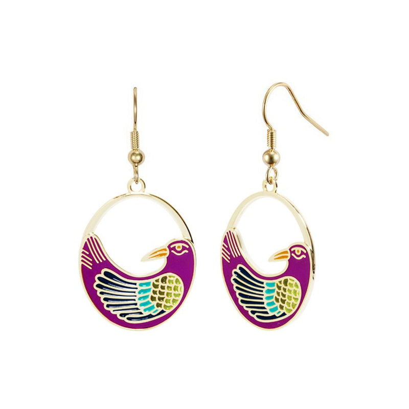 Nile Bird Earrings - Purple - Laurel Burch Studios