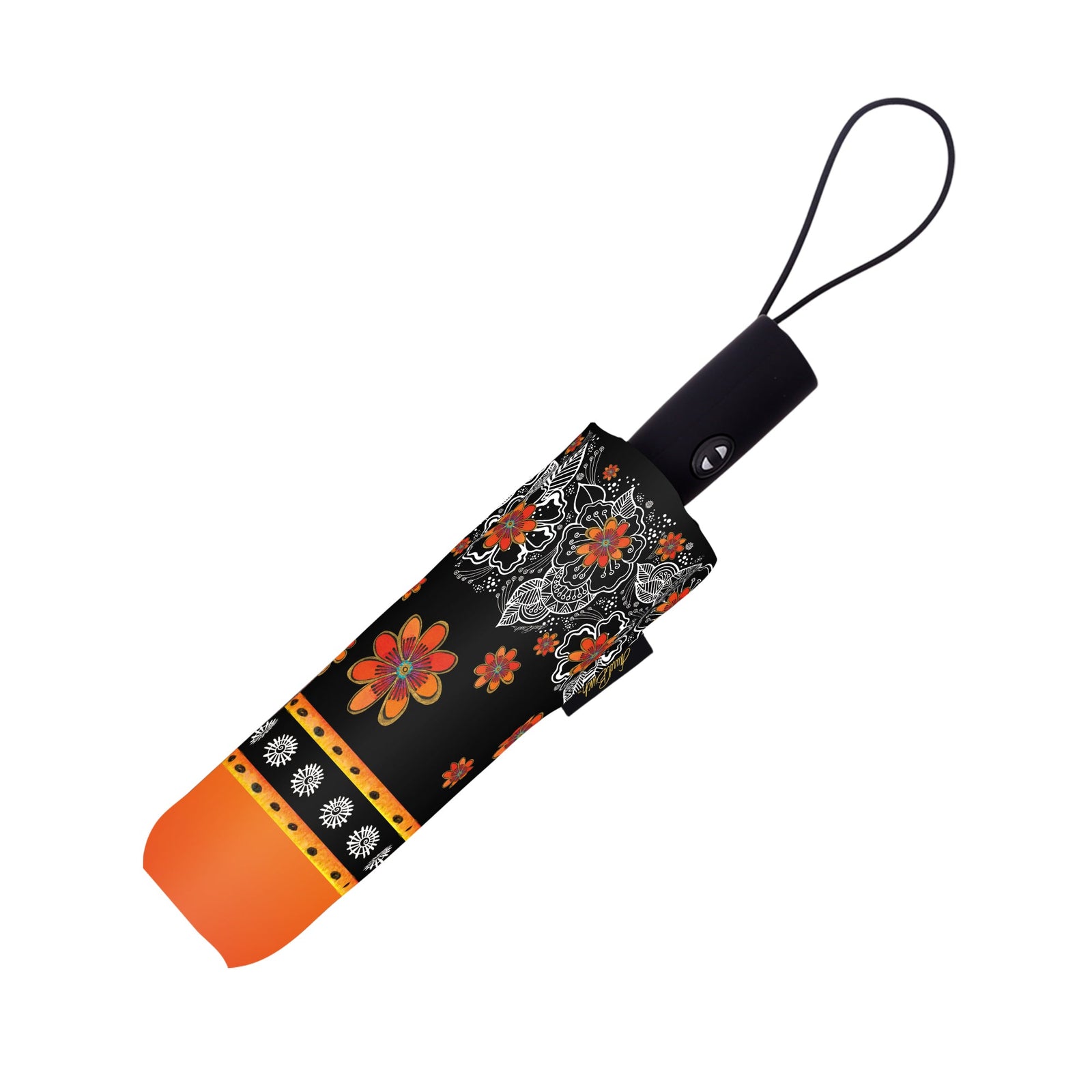 Orange Blossoms Folding Travel Umbrella | Laurel Burch Studios