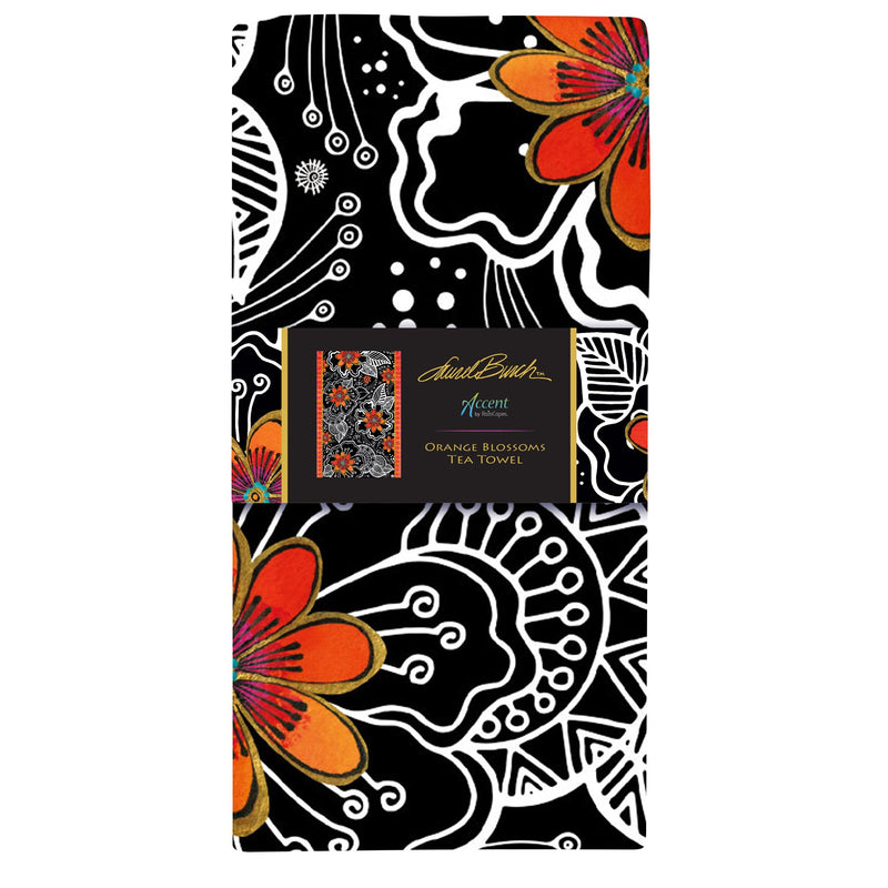 Orange Blossoms Tea Towel - Laurel Burch Studios