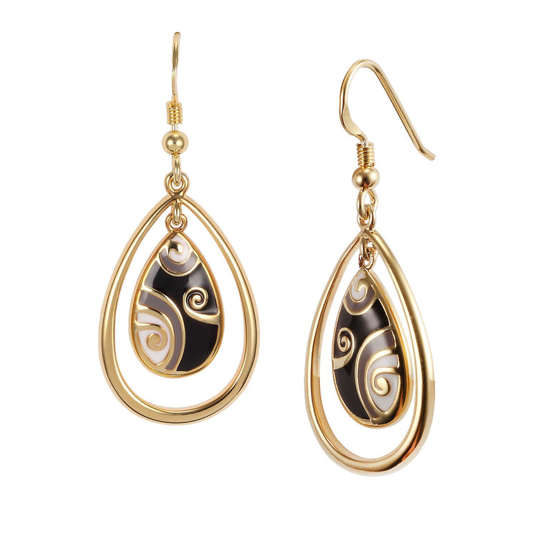 925 Silver Trishe Collections Elegant Abalone Tear Drop Earrings For Girls  - Silver Palace
