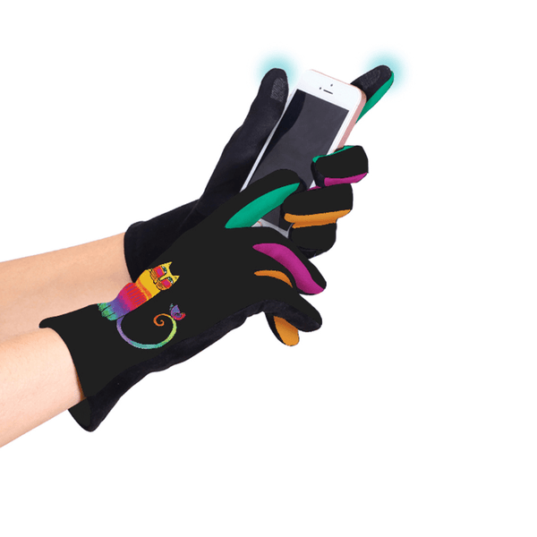 Rainbow Cat Touchscreen Gloves - Laurel Burch Studios
