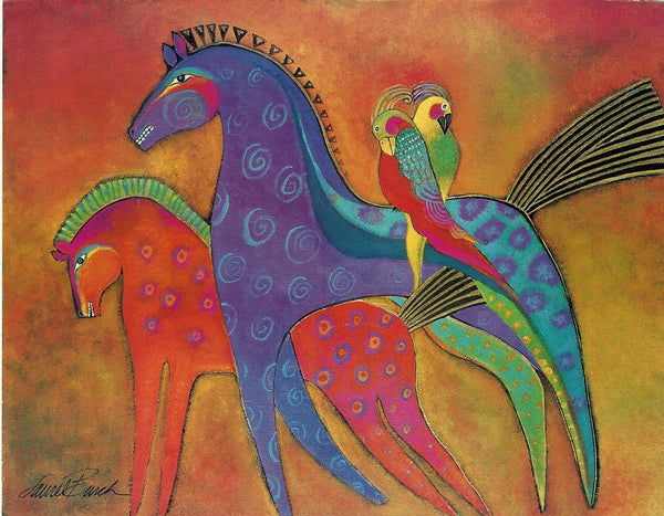 Rainbow Horses Print - 11" x 14" - Laurel Burch Studios