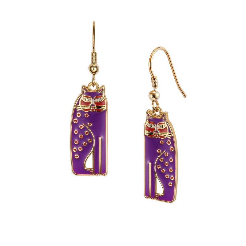 Siamese Cat Earrings - Purple - Laurel Burch Studios