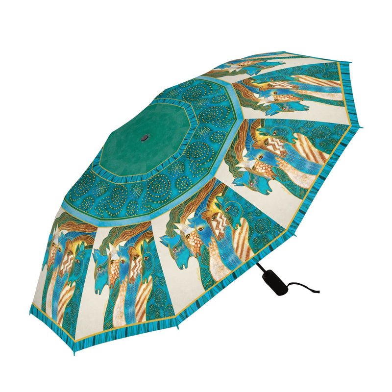 Sky Mares Folding Travel Umbrella - Laurel Burch Studios