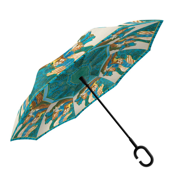 Sky Mares Reverse-Close Stick Umbrella - Laurel Burch Studios