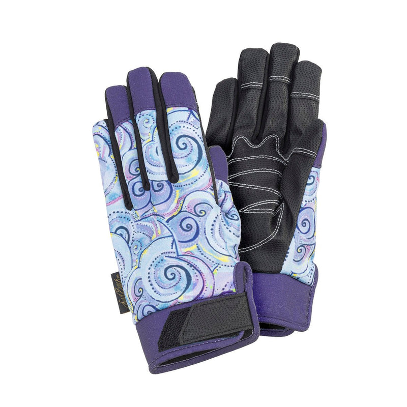 Swirls Work Gloves - Lavender/Black - Laurel Burch Studios