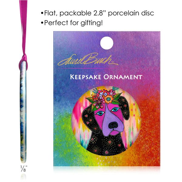 Violet Doggy Porcelain Keepsake Ornament