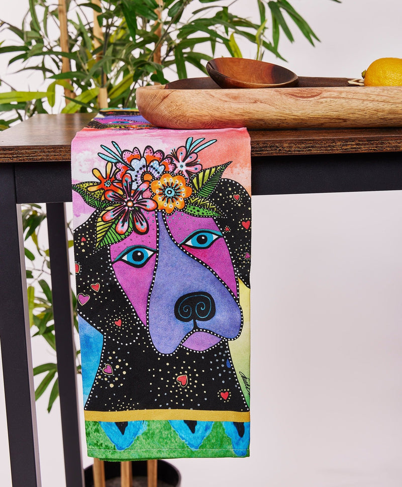 Violet Doggy Tea Towel - Laurel Burch Studios